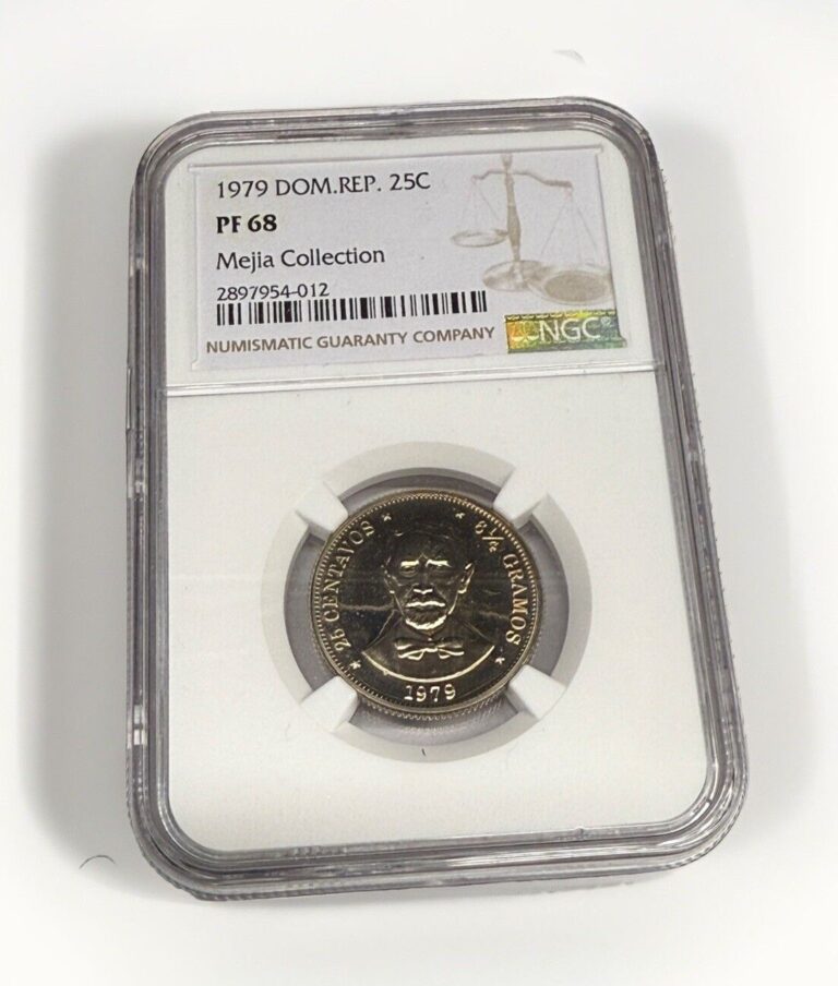 Read more about the article 1979 DOMINICAN REPUBLIC 25 CENTS PROOF. “DUARTE” NGC PROOF 68.