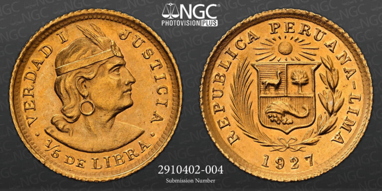 Read more about the article PERU – 1/5 LIBRA GOLD – 1927 – NGC UNC – KM-210