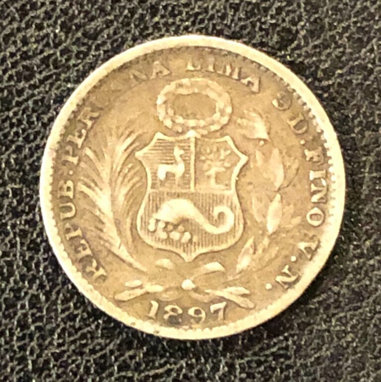 Read more about the article 1897 Lima VN Peru UN 1 One Dinero World Silver Coin