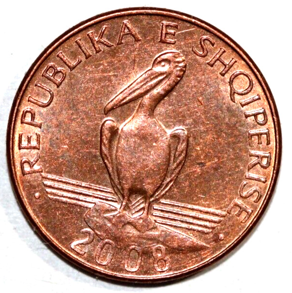 Read more about the article Albania   2008     1 Lek  Pelican-   Foreign Coin  18mm