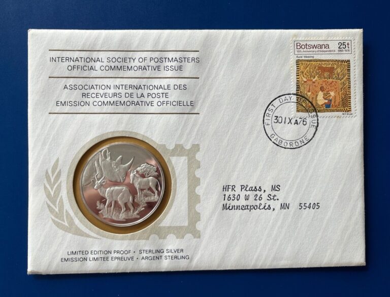 Read more about the article Beautiful silver PROOF coin Botswana Independence First Day Cover .925