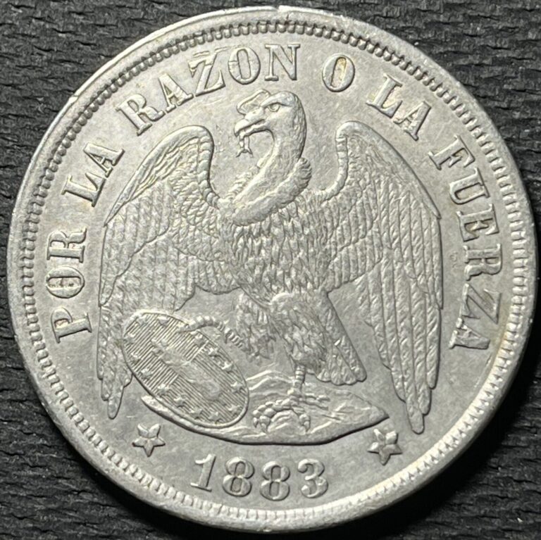 Read more about the article Circulated But With Great Details 1883 Chile Silver Un Peso