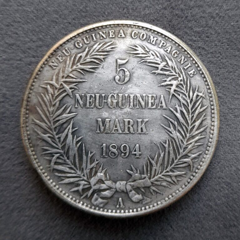 Read more about the article 5 Mark 1894 German New Guinea Coin KM# 7