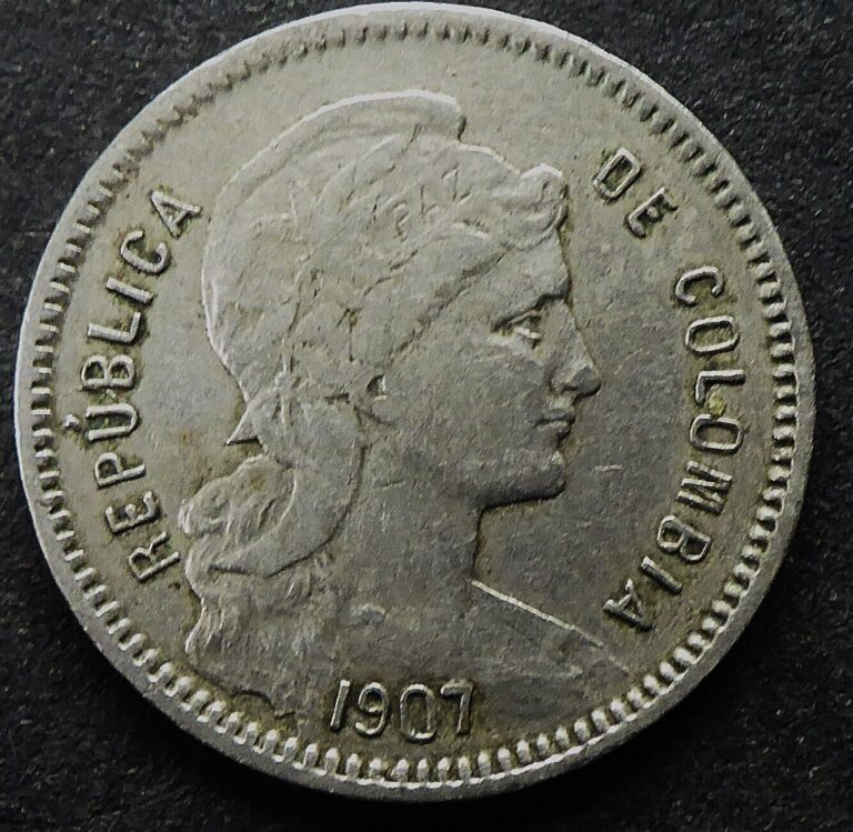 Read more about the article COLOMBIA 1907 ONE PESO BETTER DATE  CAN.SHIP $1.99