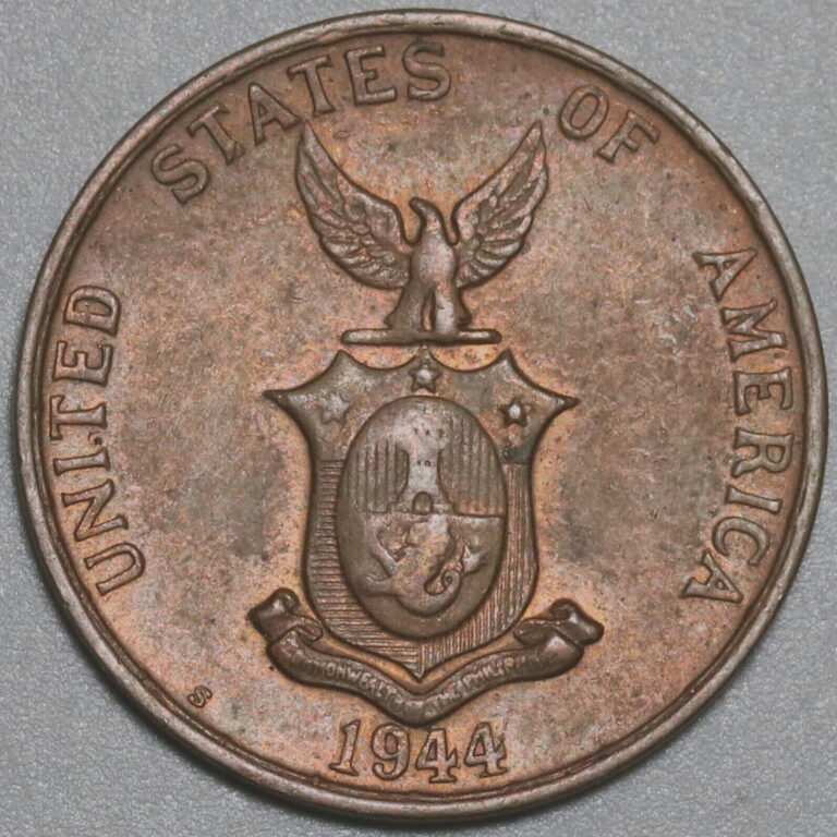 Read more about the article 1944-S Philippines 1 Centavo AU WWII USA Administration Coin (21032203R)