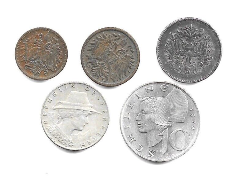 Read more about the article AUSTRIA LOT OF 5 DIFFERENT COINS   (CNS-4270)