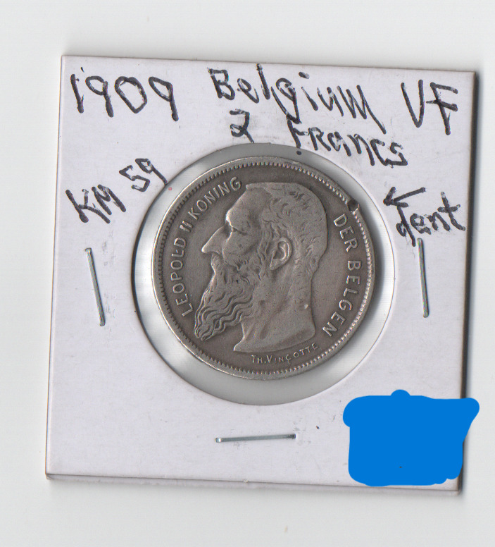 Read more about the article WORLD SIVER COINS BELGIUM 2 FRANCS 1900