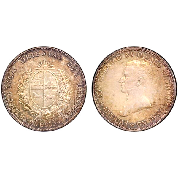 Read more about the article 1917 Uruguay Peso  PCGS MS 63  Seldom seen in 63  KM-23