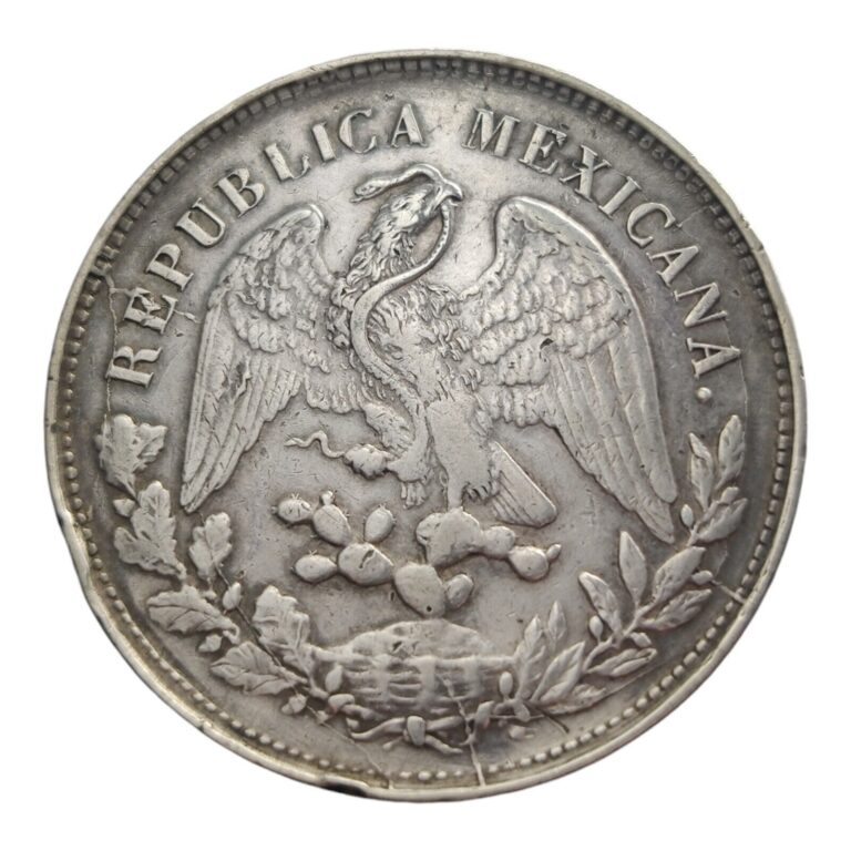 Read more about the article 1898 Mo AM Mexico Cap and Rays Silver Peso Large Crown Thaler Sized Coin 5H