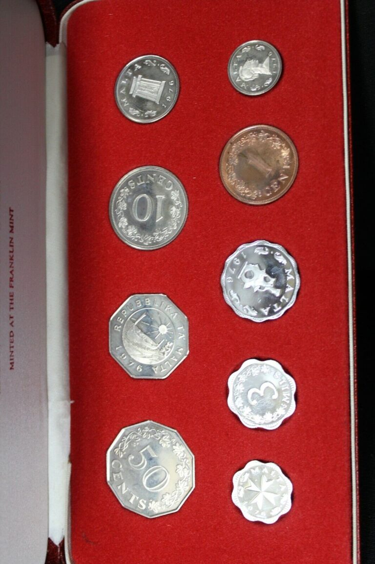 Read more about the article Republic of Malta 1976 Decimal Proof Set of 9 Coins