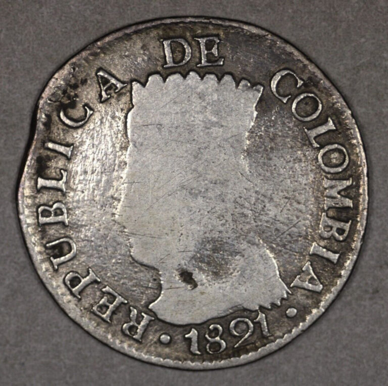 Read more about the article 1821 Ba JF Colombia Silver 2 Reales