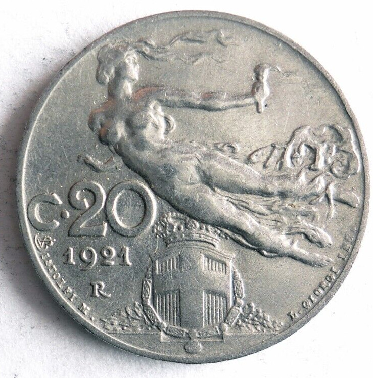 Read more about the article 1921 ITALY 20 CENTESIMI – Flying Victory – Great Coin – FREE SHIP – Italy Bin #B