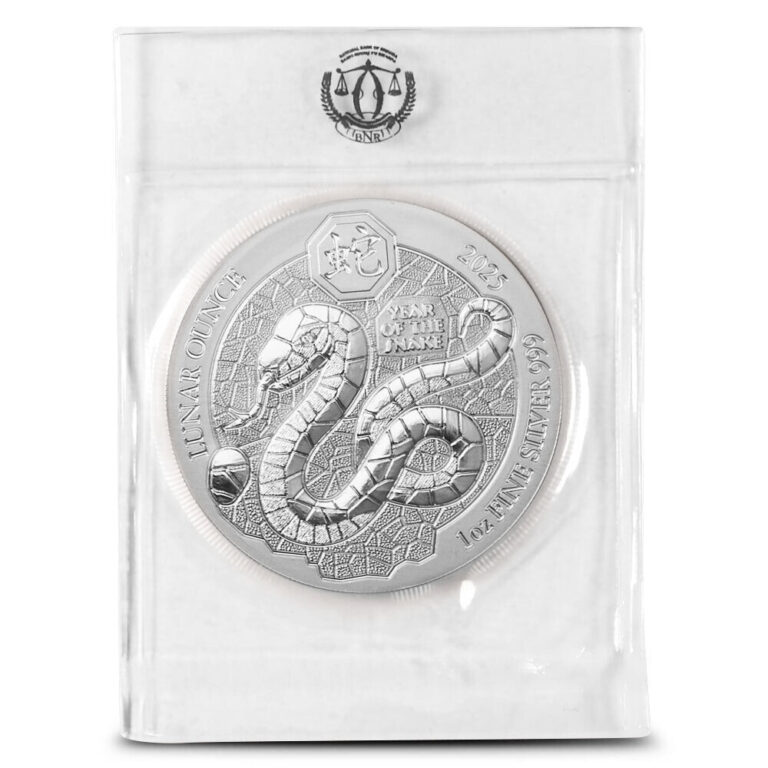 Read more about the article 2025 1 oz Rwandan Silver Lunar Snake Coin (BU)