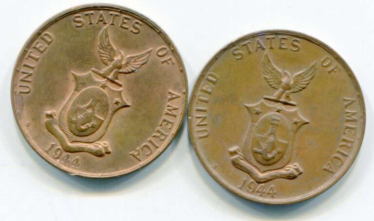 Read more about the article Philippines Centavo 1944-S lot of (2) coins KM-179   lotoct6202