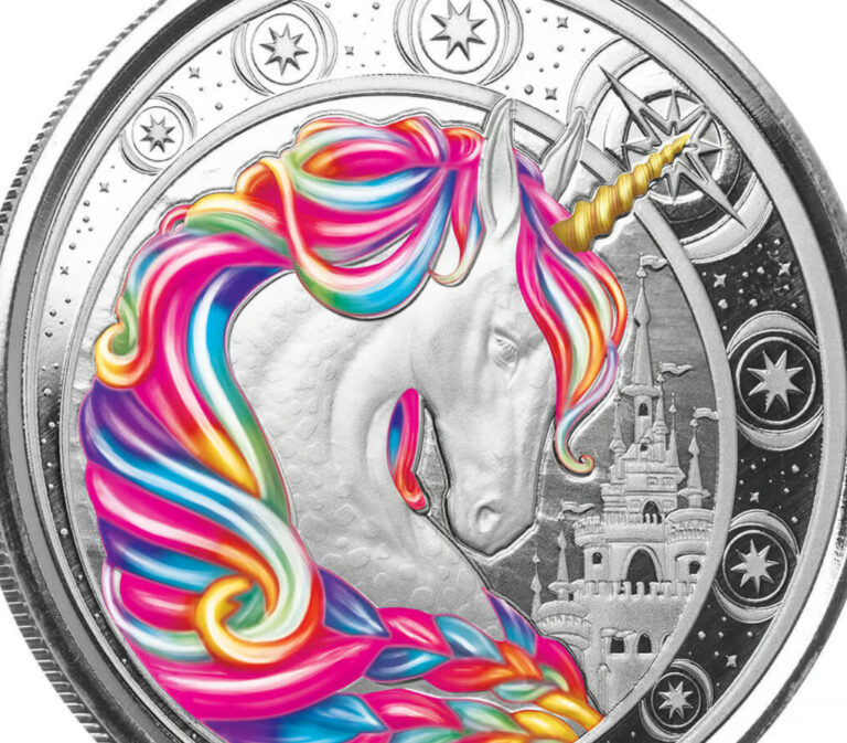 Read more about the article 2023 Ghana 1 oz Silver 5 Cedis Rainbow Magical Unicorn “Blossom”