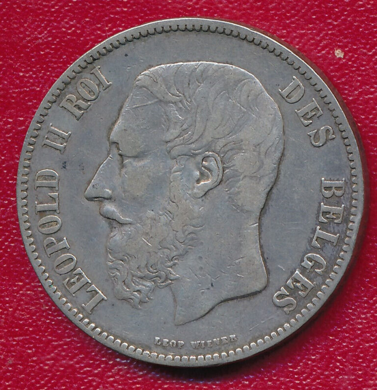 Read more about the article BELGIUM 1868 5 FRANCS SILVER COIN **VERY NICE CIRCULATED** FREE SHIPPING!!