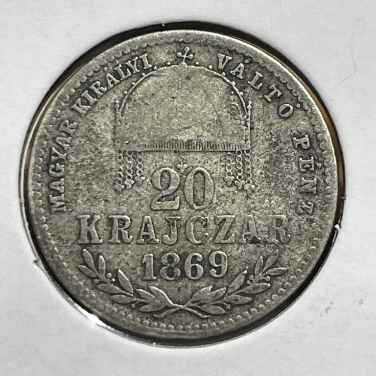 Read more about the article 1869 HUNGARY 20 Krajczar KREUZER SILVER F1168