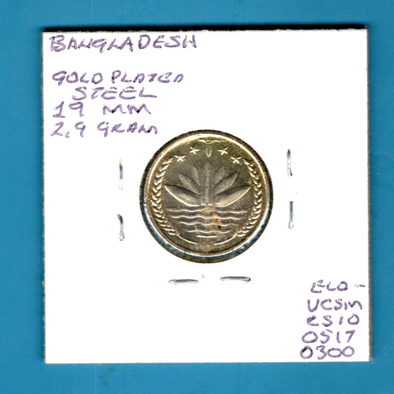 Read more about the article BANGLADESH -FANTATSTIC HISTORICAL GOLD PLATED 25 POISHA  1974  FAO COIN