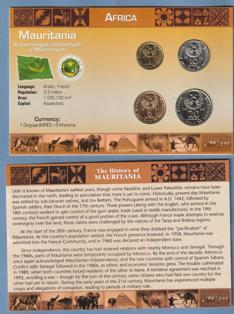 Read more about the article Littleton World Coin Set ~  MAURITANIA  ~4 Coin Set ~ BU