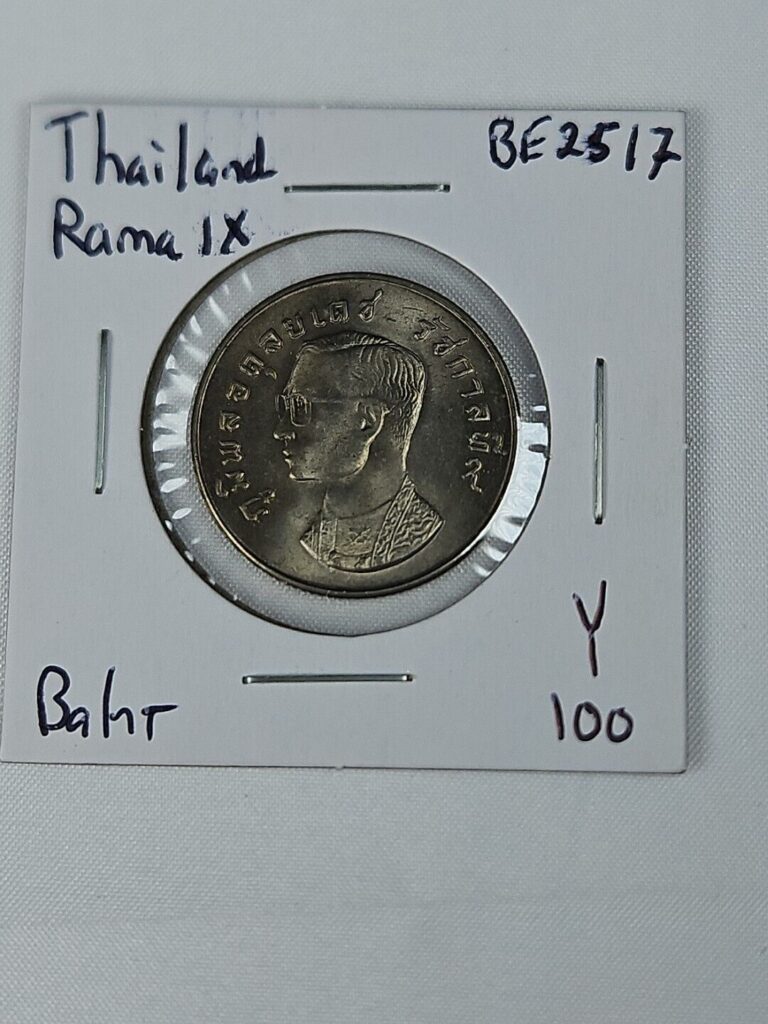 Read more about the article BE2517 / 1974 Thailand Rama IX 1 Baht Coin ( Y#100)