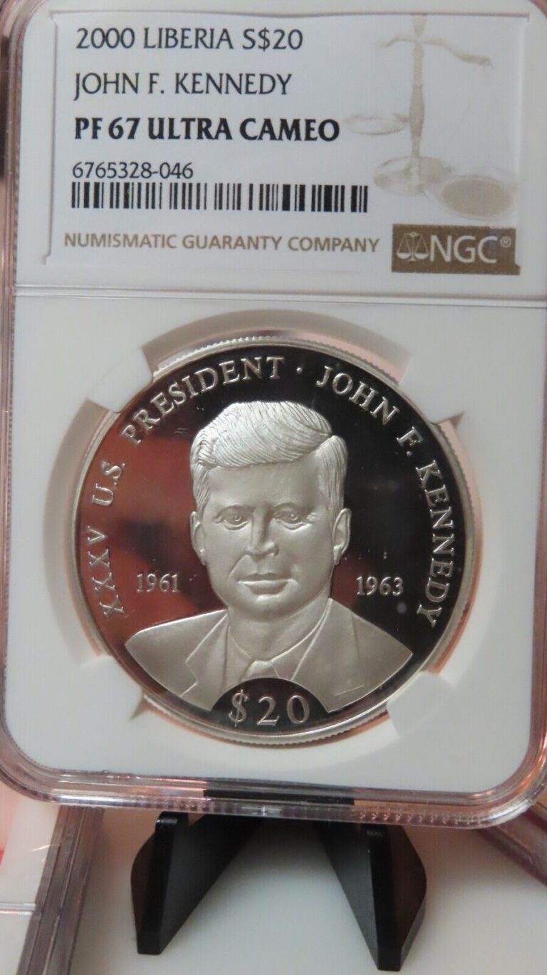 Read more about the article NGC PF67 Ultra Cameo-Liberia 2000 John F. Kennedy Silver $20 Super GEM PF Scarce