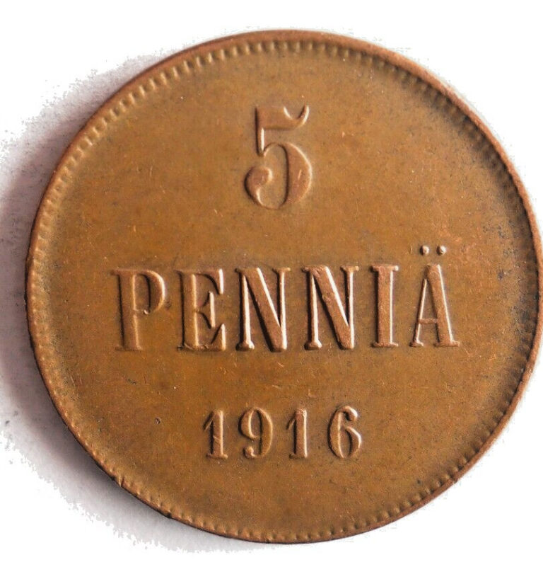 Read more about the article 1916 FINLAND 5 PENNIA – AU – Uncommon Type – FREE SHIP – Bin #500