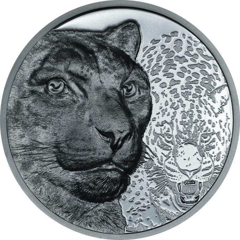 Read more about the article 2024 Mongolia Wild Mongolia Snow Leopard 2 oz Silver Black Proof Coin Minted 999