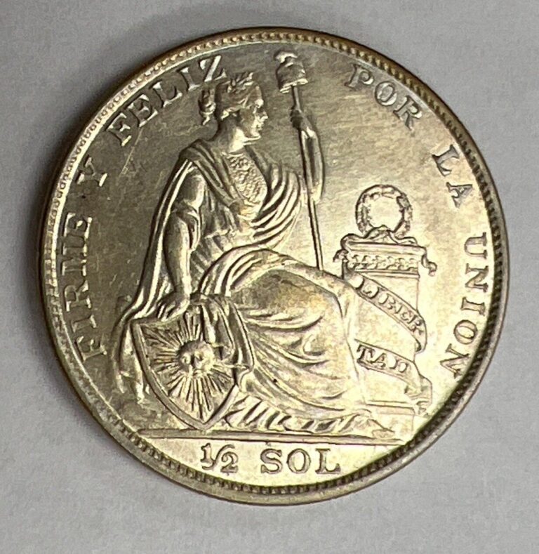 Read more about the article 1923 Lima Peru 1/2 Sol Seated Liberty Silver Coin