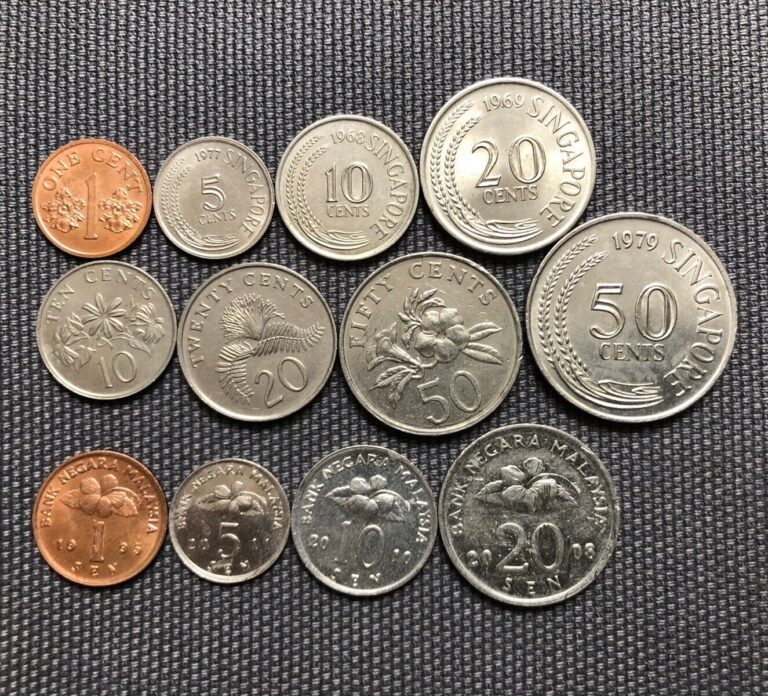 Read more about the article Singapore 🇸🇬 Malaysia 🇲🇾 Lot Of 12  World Foreign Coins