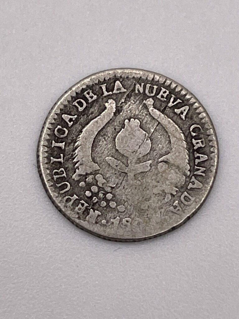 Read more about the article 18??-UE Nueva Granada Colombia 1/2 Real Popayan Silver Coin Very Small Uncommon