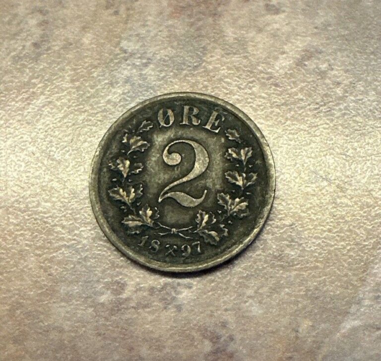 Read more about the article 1897 Antique Norway Coin – 2 ORE- Norwegian King Oscar II (1872-1905)