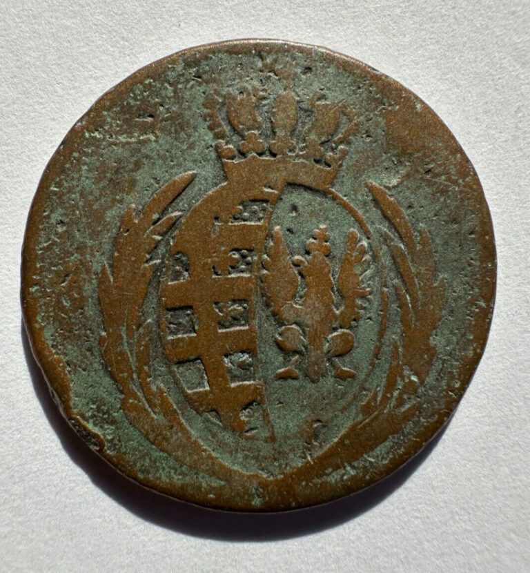 Read more about the article 18(10-14) 3 Grosze Duchy of Warsaw Poland Copper Coin