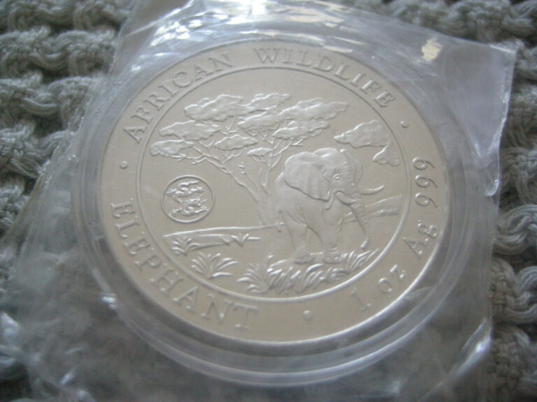 Read more about the article 2012 SOMALIA SILVER 1 oz ELEPHANT DRAGON PRIVY BAVARIAN MINT AFRICAN WILDLF COIN