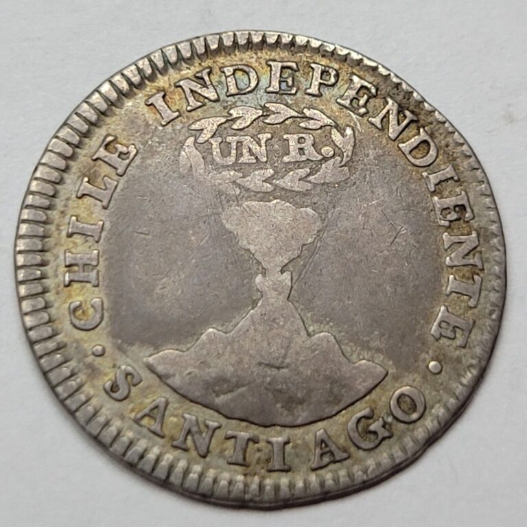 Read more about the article 1834 Chile Santiago Volcano 1 Real Lovely Toning Better Grade Circulated *H244