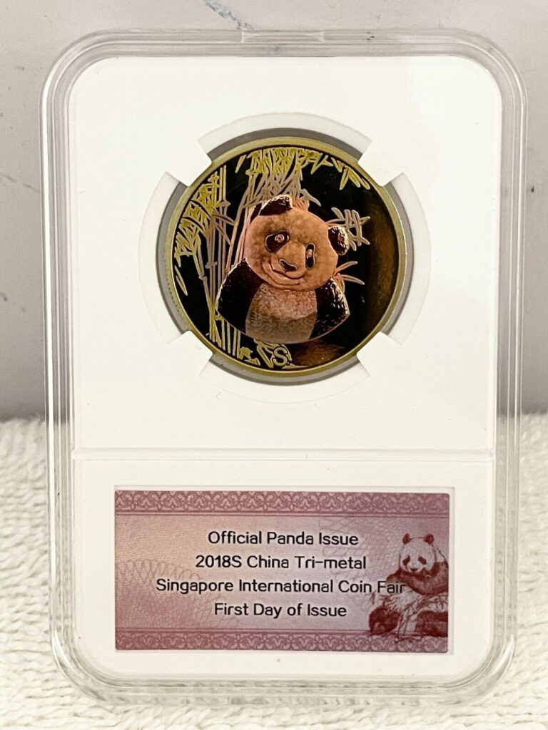 Read more about the article 2018 S China Tri-Metal Singapore International Coin Fair Panda Issue 500 minted