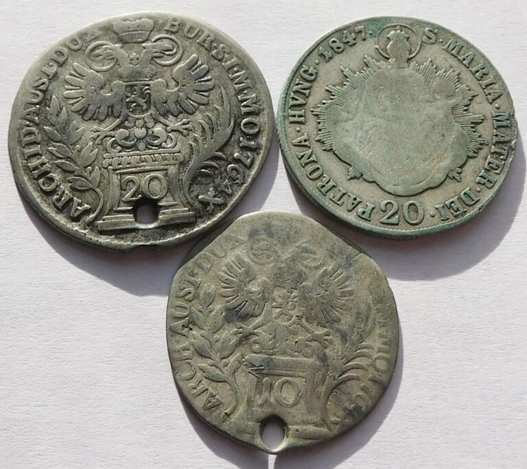 Read more about the article Hungary 1764 20 Krajczár  1764 10 Krajczár  1847 B 20 Krajczár  3 Silver coins