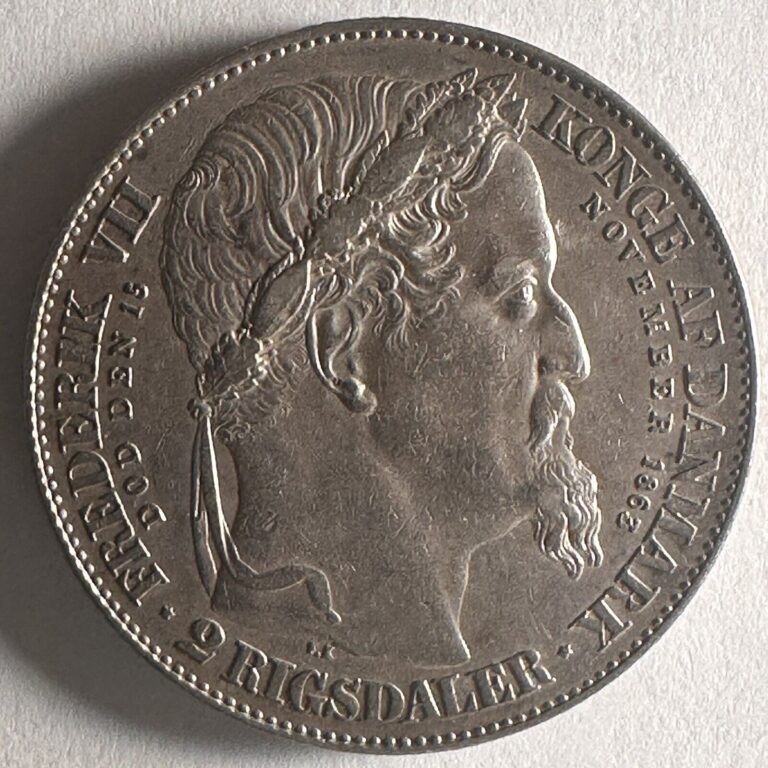Read more about the article 1863 Denmark 2 Rigsdaler Silver High Grade  Accession of Christian IX