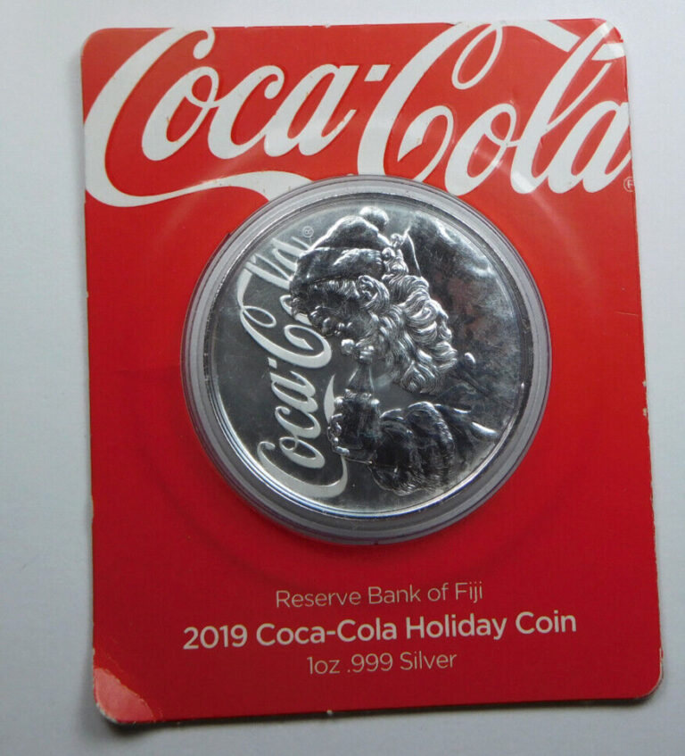 Read more about the article 2019 $1 Fiji Coca-Cola Santa Holiday 1 Troy oz .999 Fine Silver Coin in TEP