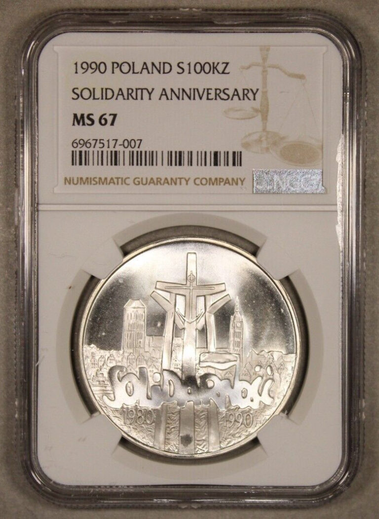 Read more about the article 1990 Poland Silver 100000 Zlotych Solidarity NGC MS67