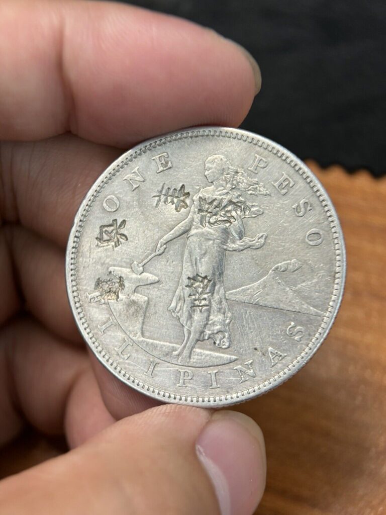 Read more about the article 1903s US-Philippines 1 Peso Silver Coin Chopmarked