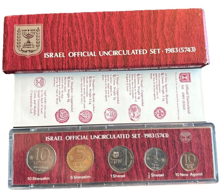 Read more about the article Israel Coins 1983 Israel Official Uncirculated Set of 5 coins With OGP