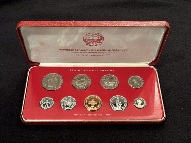 Read more about the article 1976 REPUBLIC OF MALTA – PROOF SET OF 9 COINS SEALED W/CASE and CERTIFICATE