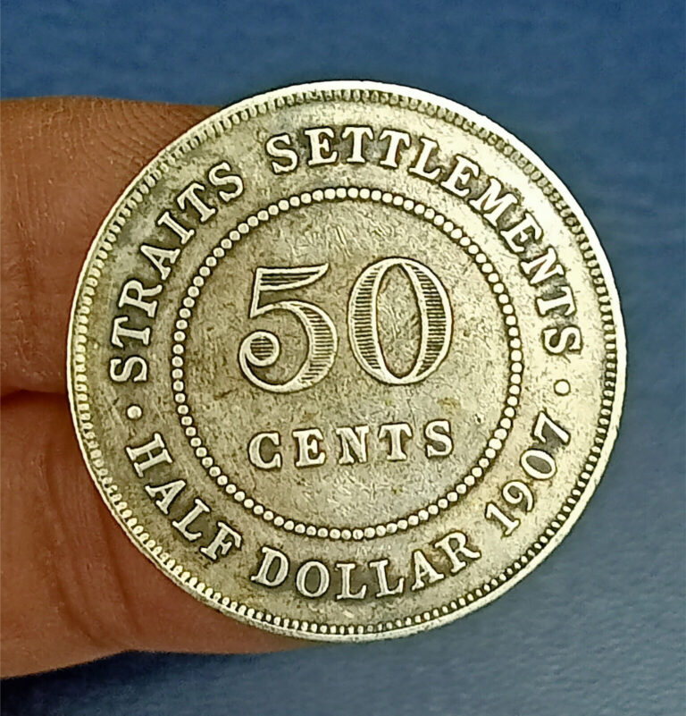 Read more about the article C13. 1907 Straits Settlements 50 Cents Silver Coin