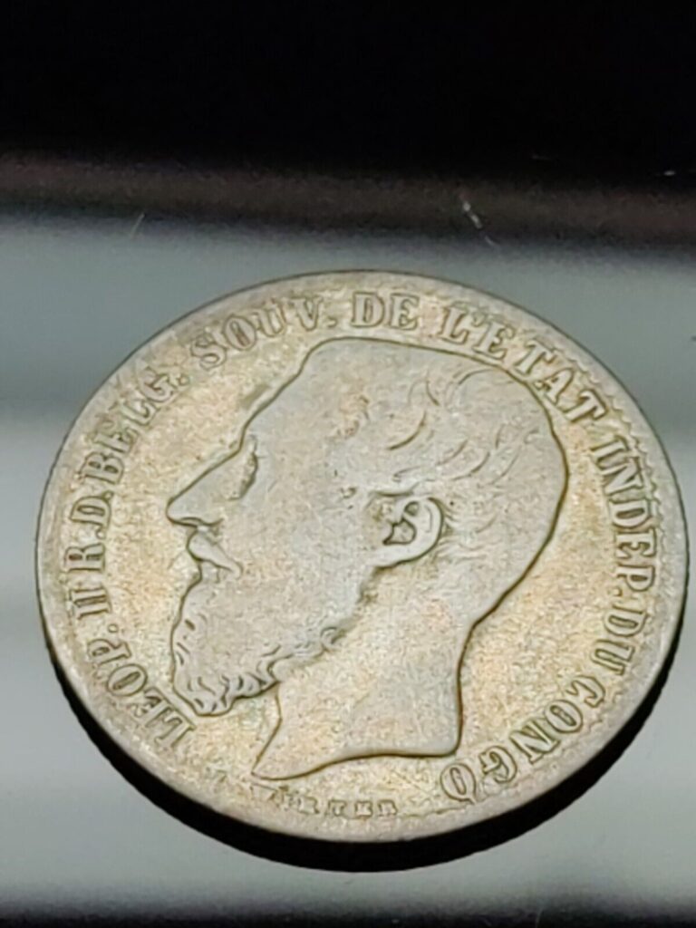 Read more about the article CONGO FREE STATE 1 Franc 1891  Leopold II Silver Coin