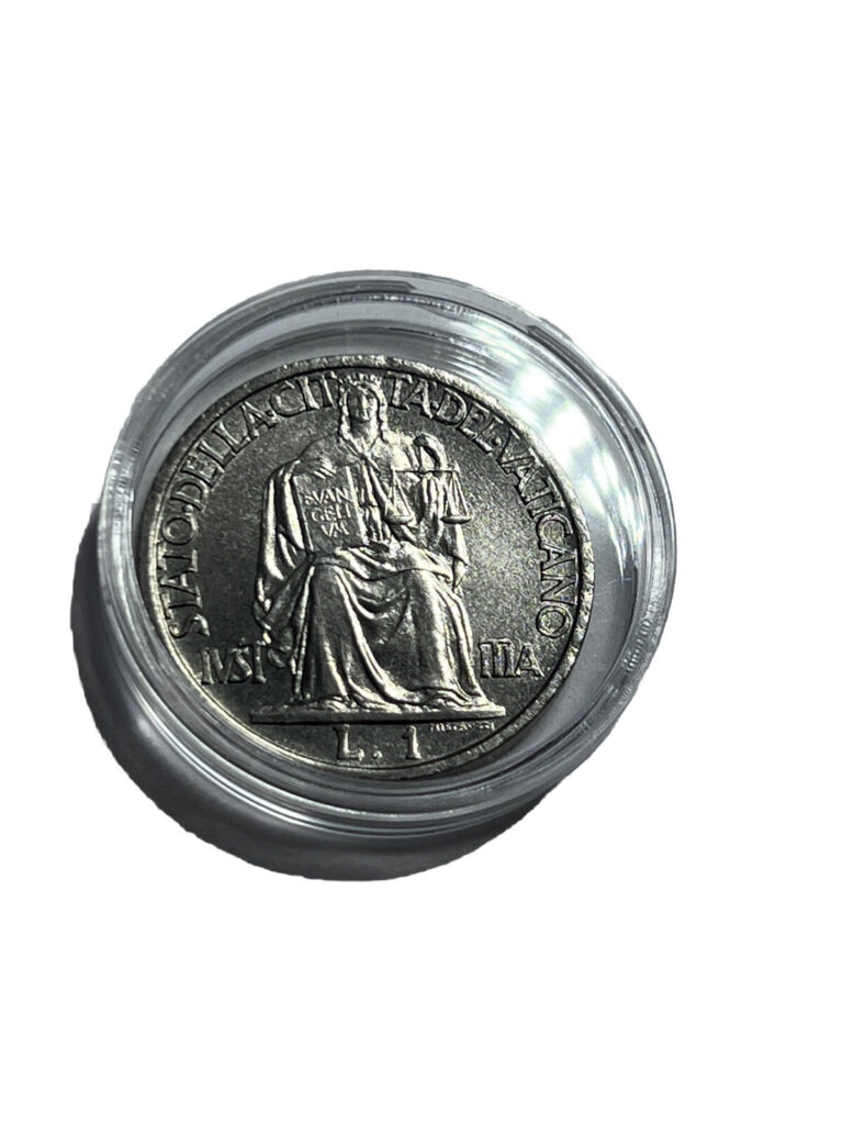 Read more about the article Old Vatican City Coin – 1942 1 Lire UNCIRCULATED EXCELLENT CONDITION MS UNCIRC