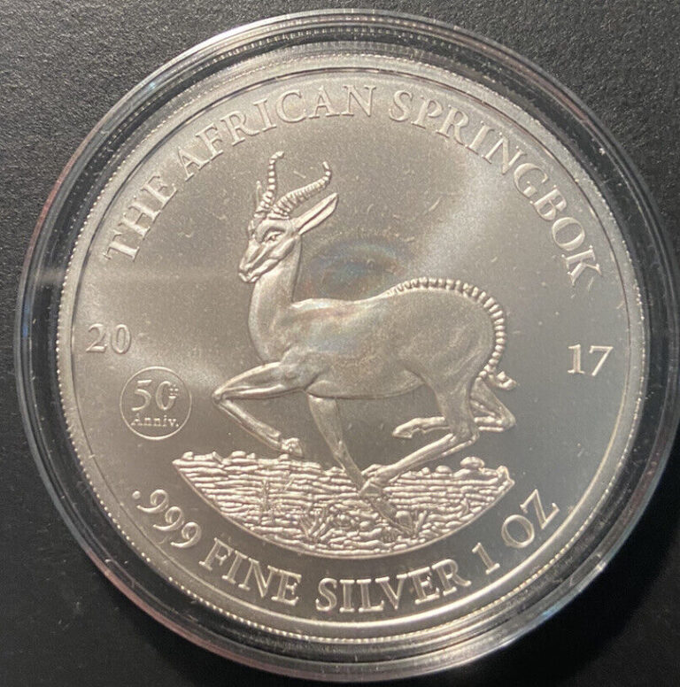 Read more about the article 2017 GABON SPRINGBOK SILVER COIN 1 oz .999 FINE 1000 FRANCS 50th Anniv. Privy