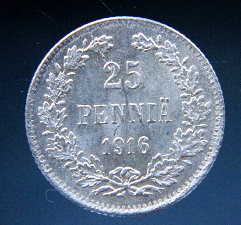 Read more about the article Finland 25 pennia  1916  silver coin  XF #2