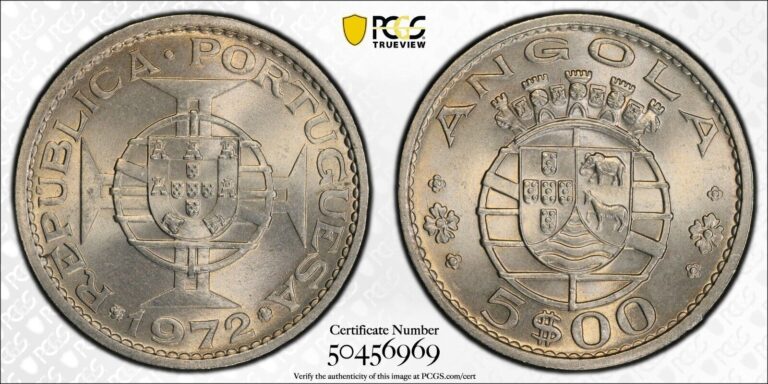 Read more about the article ANGOLA 1972 5 Esc.  PCGS MS66 KM-81