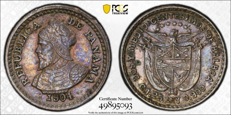 Read more about the article Silver 1904 Panama 2 1/2 Centesimos Pill | PCGS AU58