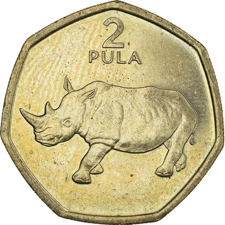 Read more about the article Batswana 2 Pula Coin | White Rhinoceros | Rhino | 1994